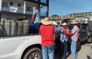 REGALAN CARNE DE CERDO COMO PROTESTA