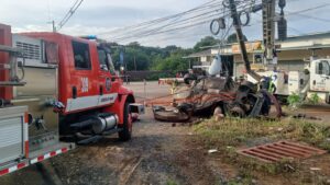 Accidente de tránsito deja 3 personas heridas.