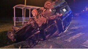 Cuatro personas heridas en accidente de tránsito en Llano de la Cruz.